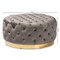 Baxton Studio Sasha Grey Velvet Upholstered Gold Finished Round Cocktail Ottoman 163-10569 - alternate 6